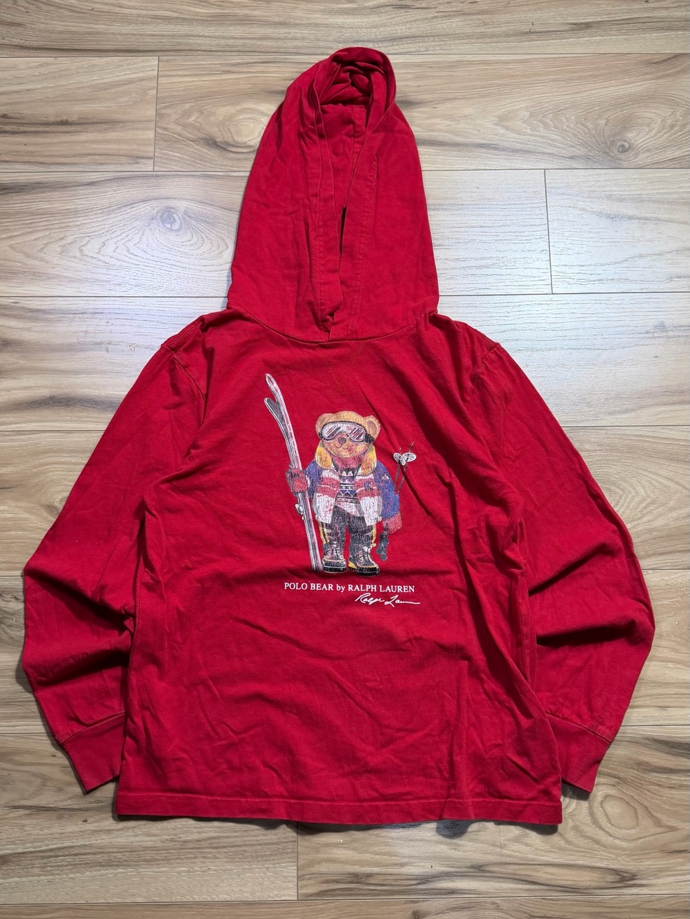 Ralph Lauren Kids Red Polo Bear Hoodie